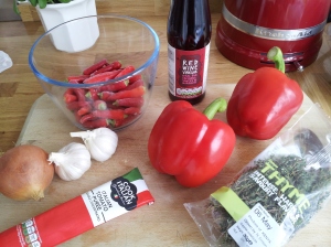 The ingredients - I didn't end up using the second pepper